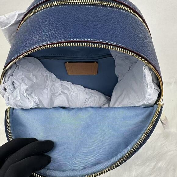 Coach Court Backpack In Signature Denim & Leather With Cherry Charm CZ77… - Picture 9 of 13